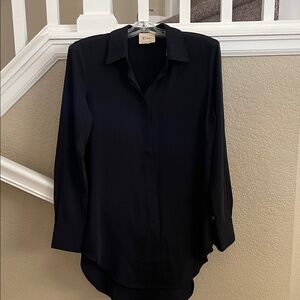 Elle Women's Classic Black Button Down Shirt NWT